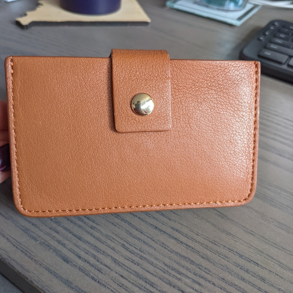 Mark and Graham Caramel Leather Accordion Card Case/Wallet